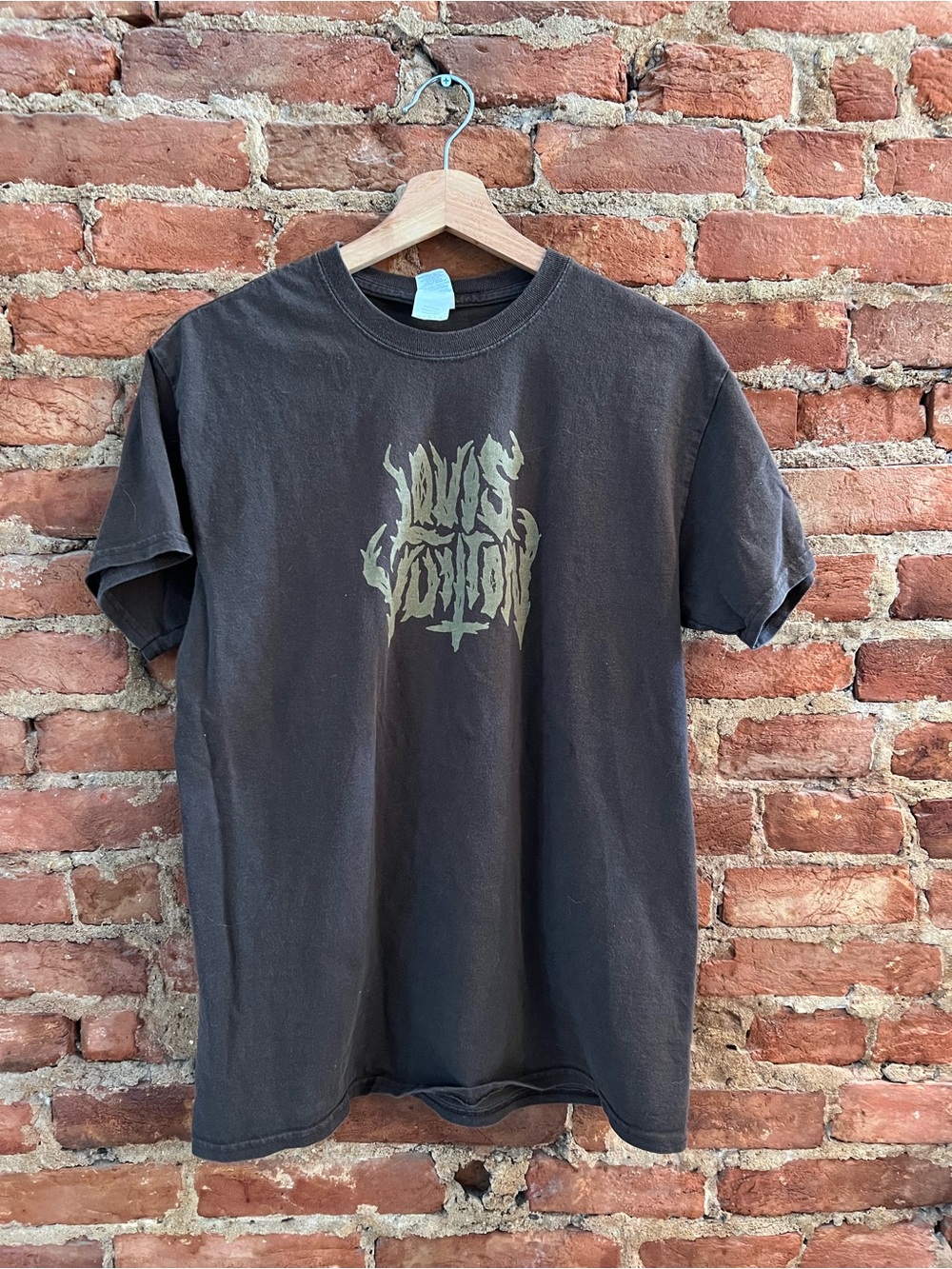 Louis Vuitton Black Short Sleeve Tee with Olive Graphic